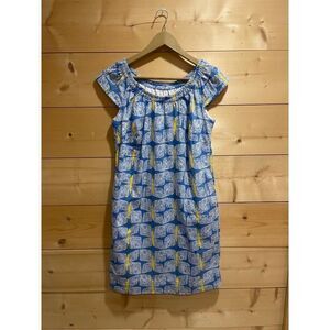 Lilly Pulitzer Sullivan Worth Blue Pressed Butterfly Print Cotton Dress XS
